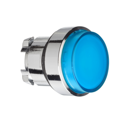 ZB4BH63 - Blue projecting illuminated pushbutton head Ø22 push-push for integral LED