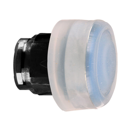 ZB4BP687 - Blue flush pushbutton head Ø22 spring return unmarked
