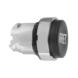 ZB4BL233 - Black projecting pushbutton head Ø22 spring return “ARRET”