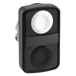 ZB4BA71207 - White flush/black flush double-headed pushbutton Ø22 unmarked