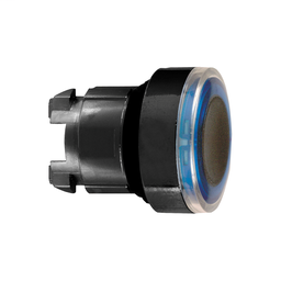 ZB4BW9637 - Blue flush illuminated pushbutton head Ø22 spring return for integral LED