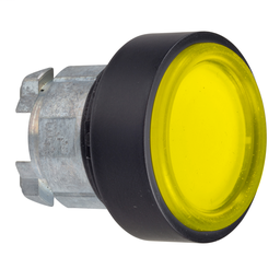 ZB4BP5837 - Yellow flush pushbutton head Ø22 spring return unmarked
