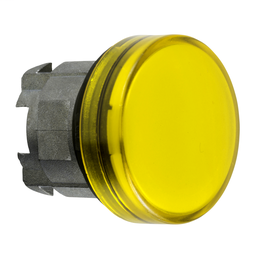 ZB4BV083S - Yellow pilot light head Ø22 with grooved lens for integral LED