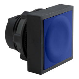 ZB5CA6 - Blue square flush pushbutton head Ø22 spring return unmarked
