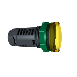 XB5EVG8 - Monolithic pilot light, plastic, yellow, Ø22, plain lens with integral LED, 110…120 V AC