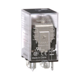 782XBXC-24D - Power relay, Legacy, 15A, DPDT, 24 VDC, clear cover