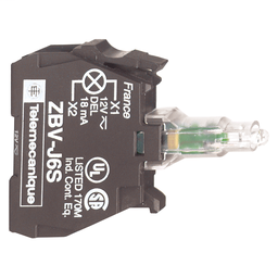 ZBVJ69 - Blue light block for head Ø22 integral LED 12V screw terminal for lugs