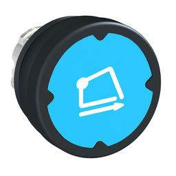 ZB4BC98005RA - Pushbutton head for harsh environment -light blue-with marking-legend rotated 90