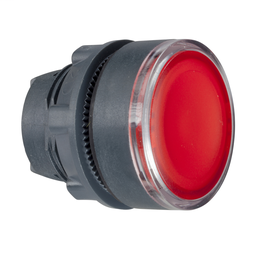 ZB5AH043 - Red flush illuminated pushbutton head Ø22 push-push for integral LED