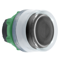 ZB5APA2C1 - Black flush pushbutton head with clear boot cp white