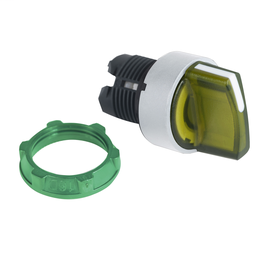 ZB5AK1483C1 - Yellow illum selector switch head 2-position return right cp white