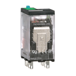 792XBXM4L-24D - Power relay, Legacy, DPDT, 12A, 24 VDC, cover with locking push button and LED