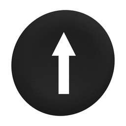 ZBAF335 - Black plain cap up arrow for flush mounted push button