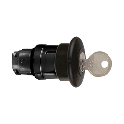 ZB4BS127 - Black Ø40 mushroom pushbutton head Ø22 latching key release