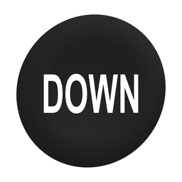 ZBAF344 - Black plain cap DOWN for flush mounted push button
