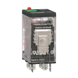 782XBXM4L-120A - Power relay, Legacy, 15A, DPDT, 120 VAC, cover with locking push button and LED