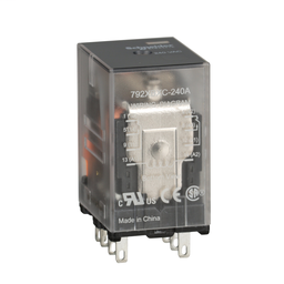 792XBXC-240A - Power relay, Legacy, DPDT, 12A, 240 VAC, clear cover