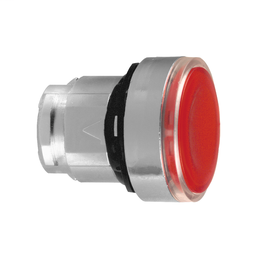 ZB4BH04837 - Red flush illuminated pushbutton head Ø22 push-push for integral LED