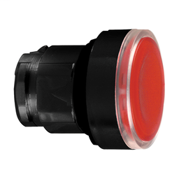 ZB4BA487 - Red flush illuminated pushbutton head Ø22 spring return for integral LED