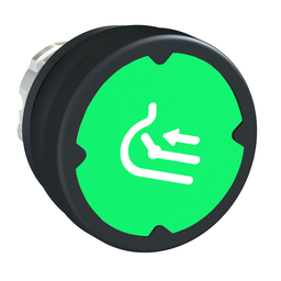 ZB4BC38036RA - Pushbutton head for harsh environment – green – with marking-legend rotated 90°