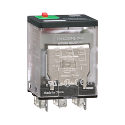783XCXM4L-24A - Power relay, Legacy, 15A, 3PDT, 24 VAC, cover with locking push button and LED