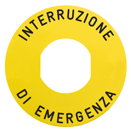 ZBY9460 - Marked legend Ø60 for emerg.switch. off -DESCONEXION DI EMERGENCIA/logo ISO13850