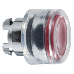 ZB4BW543 - Red flush illuminated pushbutton head Ø22 spring return for integral LED