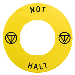ZBY9230T - Marked legend Ø60 for emergency stop – NOT-HALT/logo ISO13850