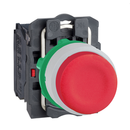 XB5AL42C1 - Red projecting pushbutton 1NC screw clamp cp white