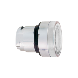 ZB4BW37S - Clear flush illuminated pushbutton head Ø22 spring return for BA9s bulb