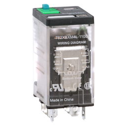 782XBXM4L-110D - Power relay, Legacy, 15A, DPDT, 110 VDC, cover with locking push button and LED
