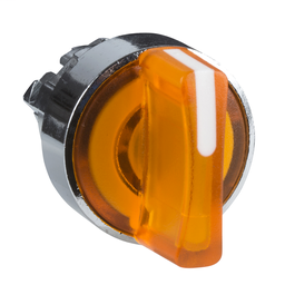ZB4BK1453 - Orange illuminated selector switch head Ø22 2-position spring return