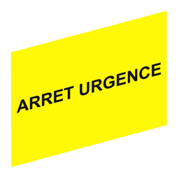 ZBY55130 - Marked legend 18×27 mm for legend holder 30×50 mm – E-stop sign – ARRET URGENCE