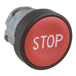 ZB4BA4347 - Red flush pushbutton head Ø22 spring return “STOP”