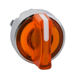 ZB4BK1553 - Orange illuminated selector switch head Ø22 3-position spring return