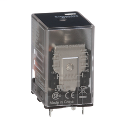 782XBXCT-240A - Power relay, Legacy, 15A, DPDT, 240 VAC, clear cover, Faston terminlas