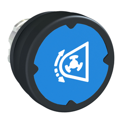 ZB4BC68032RA - Pushbutton head for harsh environment -dark blue-with marking-legend rotated 90°