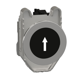 XB4FA3351 - Push button flush mounted, metal, black, Ø30, spring return, marked DOWN ARROW, 1 NO