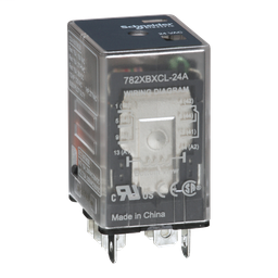 782XBXCL-24A - Power relay, Legacy, 15A, DPDT, 24 VAC, clear cover with LED indicator