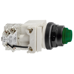 9001KT36LGG31 - Green illuminated pushbutton Ø 30 – projecting spring return – 48 V – 1NO