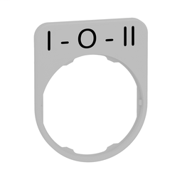 ZBYFP2186C1 - Legend plate with i-o-ii marking for flush color plated white