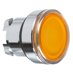 ZB4BH053 - Orange flush illuminated pushbutton head Ø22 push-push for integral LED