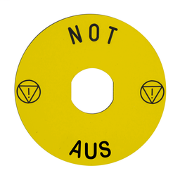 ZBY8230 - Marked legend Ø90 for emergency stop – NOT-HALT/logo ISO13850