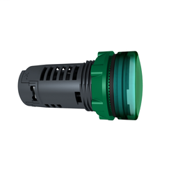 XB5EVG3 - Monolithic pilot light, plastic, green, Ø22, plain lens with integral LED, 110…120 V AC