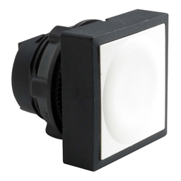 ZB5CA1 - White square flush pushbutton head Ø22 spring return unmarked