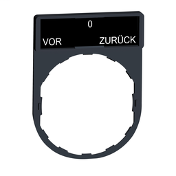 ZBY2284 - Legend holder 30 x 40 mm with legend 8 x 27 mm with marking VOR-O-ZURÜCK