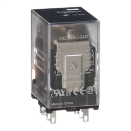792XBXC-24D - Power relay, Legacy, DPDT, 12A, 24 VDC, clear cover