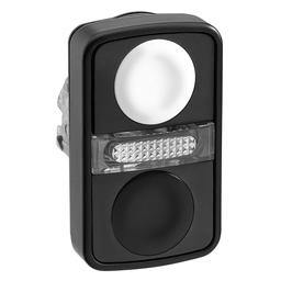 ZB4BW7A17207 - White flush/black flush illuminated double-headed pushbutton Ø22 unmarked