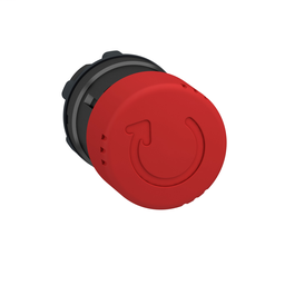 ZB4BS8347 - Red Ø30 Emergency stop,switching off head Ø22 trigger and latching turn release