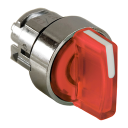 ZB4BK1543 - Red illuminated selector switch head Ø22 3-position spring return